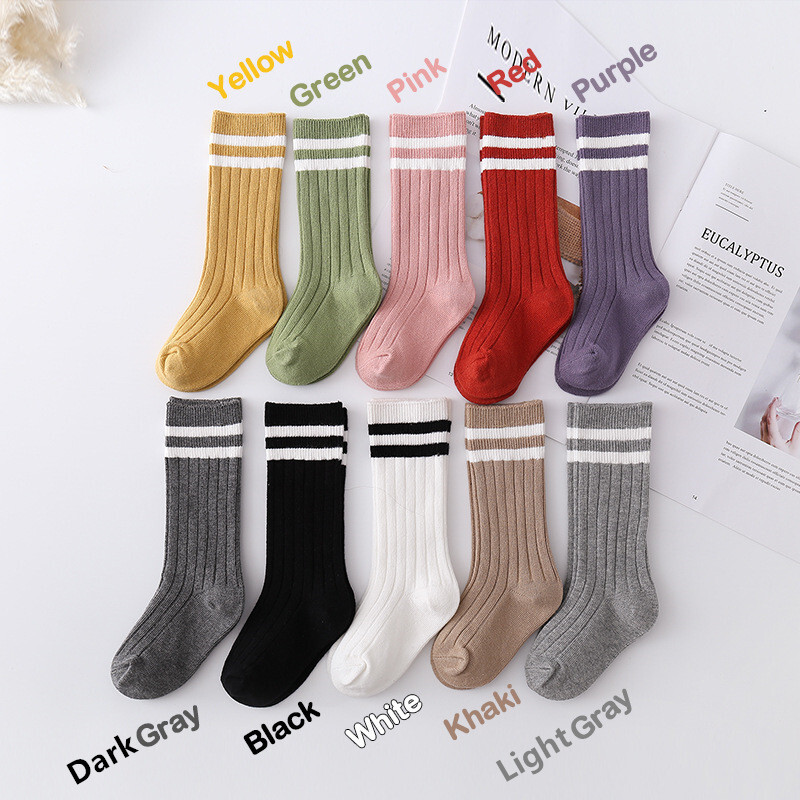 1-9 godina Čarape za djevojčice Sportske čarape za dječake Pamučne duge pruge Dječje čarape Prozračne dječje školske čarape Boja bombona