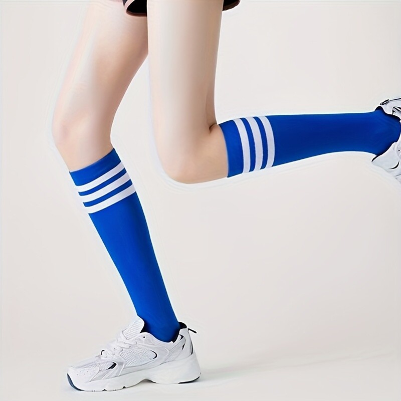 2 para ženskih telećih čarapa srednje čarape na tri prečke prugaste čarape dokolenice sportske ženske čarape jednobojne čarape na tri prečke