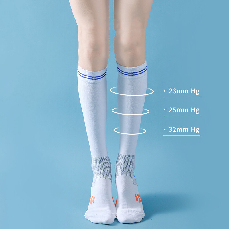 Naiste kompressioonsokid Õuespordiks Jooksmiseks Jalgrattasõiduks Õhukesed Kõrged Sokid Kiiresti kuivavad Hingavad Meeste sokid