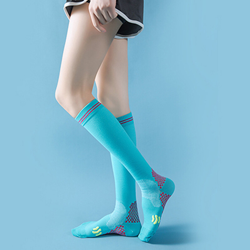 Naiste kompressioonsokid Õuespordiks Jooksmiseks Jalgrattasõiduks Õhukesed Kõrged Sokid Kiiresti kuivavad Hingavad Meeste sokid