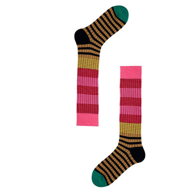 Jesen Zima Ins moda za žene Gradient prugaste šarene retro teleće čarape Pamučne visoke cijevi Mekane sportske ženske ležerne soks