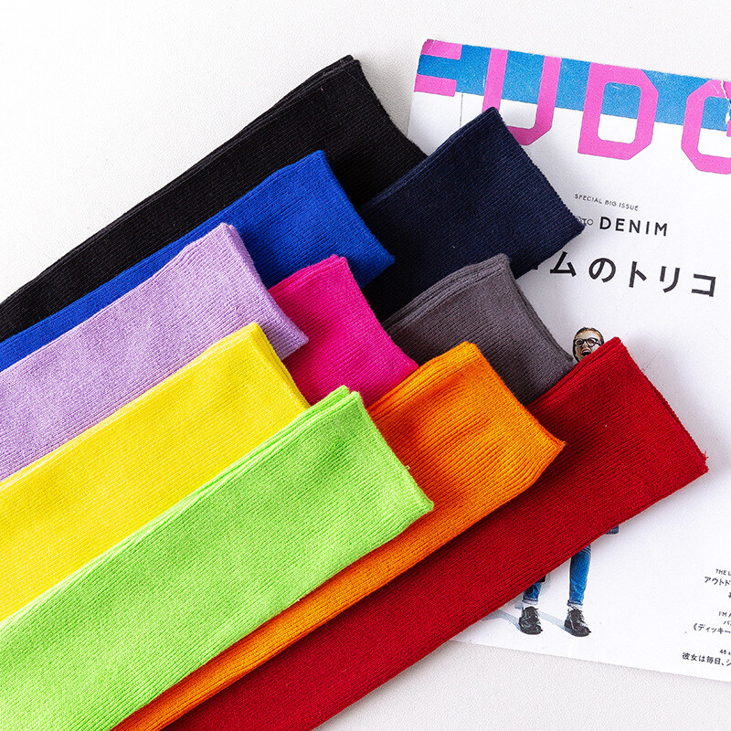 Ženske čarape 2023, nova moda, obične duge čarape u japanskom stilu za žene, visokokvalitetne prozračne pamučne čarape do koljena, ženske