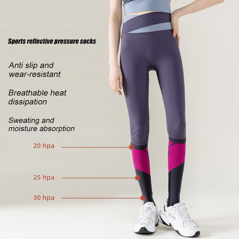 1 par kompresijskih čarapa za žene, muškarce, kompresijske čarape za cirkulaciju 20-30 mmHg za dojenje, putovanja, čarape za stazu