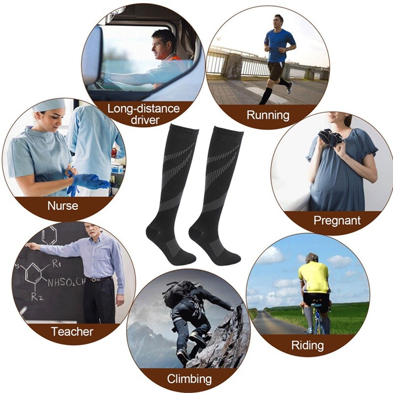 Nove kompresijske čarape za nogomet, muške čarape, čarape za proširene vene, trudnice, medicinske čarape za dojenje do koljena