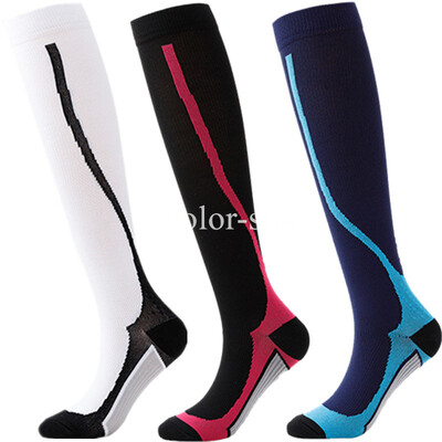 3 Paari Lot Pack Kompressioonsokid Sukad Jooksvad Mehed Naiste Kompressioon Jalgrattasokid Põlve Kõrgele Jooksu Sokid Kompressioon