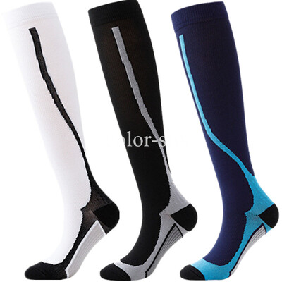 3 Paari Lot Pack Kompressioonsokid Sukad Jooksvad Mehed Naiste Kompressioon Jalgrattasokid Põlve Kõrgele Jooksu Sokid Kompressioon