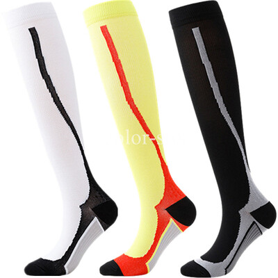 3 Paari Lot Pack Kompressioonsokid Sukad Jooksvad Mehed Naiste Kompressioon Jalgrattasokid Põlve Kõrgele Jooksu Sokid Kompressioon