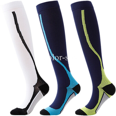 3 Paari Lot Pack Kompressioonsokid Sukad Jooksvad Mehed Naiste Kompressioon Jalgrattasokid Põlve Kõrgele Jooksu Sokid Kompressioon
