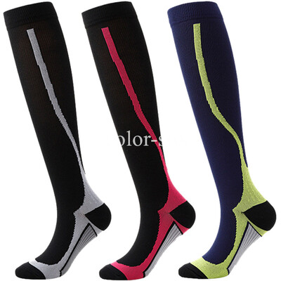 3 Paari Lot Pack Kompressioonsokid Sukad Jooksvad Mehed Naiste Kompressioon Jalgrattasokid Põlve Kõrgele Jooksu Sokid Kompressioon