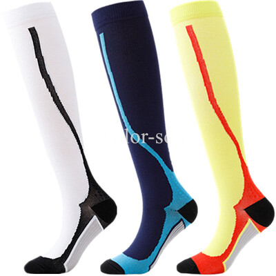 3 Paari Lot Pack Kompressioonsokid Sukad Jooksvad Mehed Naiste Kompressioon Jalgrattasokid Põlve Kõrgele Jooksu Sokid Kompressioon