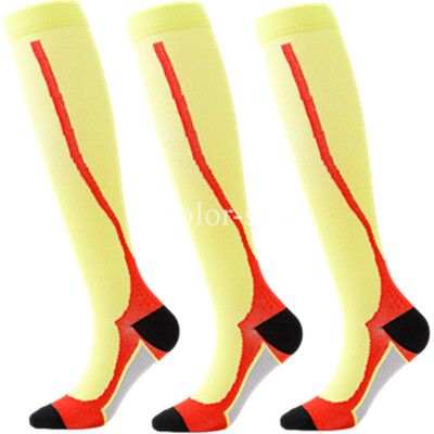 3 Paari Lot Pack Kompressioonsokid Sukad Jooksvad Mehed Naiste Kompressioon Jalgrattasokid Põlve Kõrgele Jooksu Sokid Kompressioon