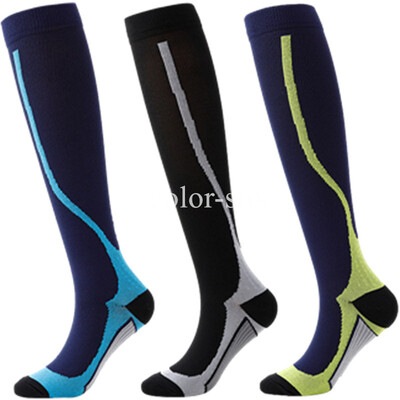 3 Paari Lot Pack Kompressioonsokid Sukad Jooksvad Mehed Naiste Kompressioon Jalgrattasokid Põlve Kõrgele Jooksu Sokid Kompressioon