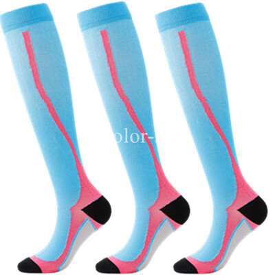 3 Paari Lot Pack Kompressioonsokid Sukad Jooksvad Mehed Naiste Kompressioon Jalgrattasokid Põlve Kõrgele Jooksu Sokid Kompressioon