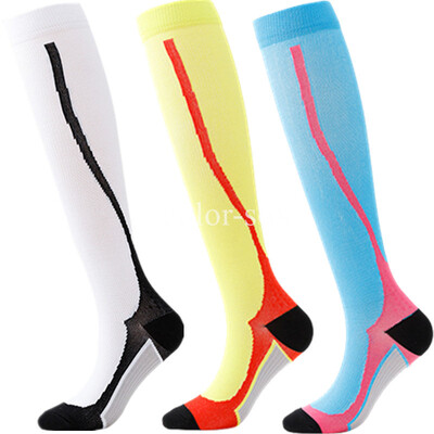 3 Paari Lot Pack Kompressioonsokid Sukad Jooksvad Mehed Naiste Kompressioon Jalgrattasokid Põlve Kõrgele Jooksu Sokid Kompressioon