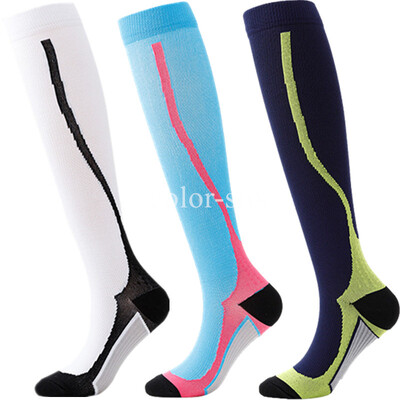 3 Paari Lot Pack Kompressioonsokid Sukad Jooksvad Mehed Naiste Kompressioon Jalgrattasokid Põlve Kõrgele Jooksu Sokid Kompressioon
