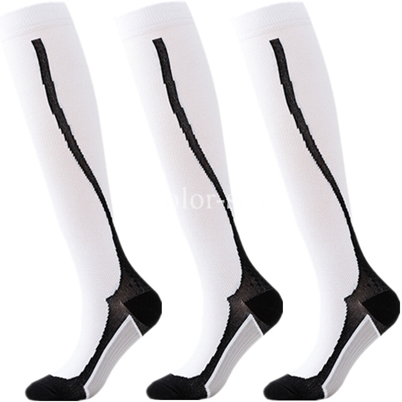 3 Paari Lot Pack Kompressioonsokid Sukad Jooksvad Mehed Naiste Kompressioon Jalgrattasokid Põlve Kõrgele Jooksu Sokid Kompressioon