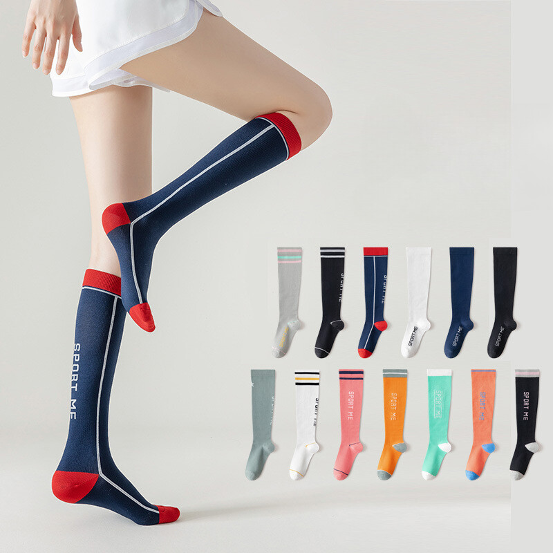 Sportske čarape za kompresiju mišića za žene Fitness Trčanje Preskakanje užeta Tlačne čarape za tele Tanke prozračne duge čarape