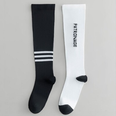 1 par poliesterskih ženskih profesionalnih sportskih čarapa Šarene protuklizne kompresijske čarape Prozračne teleće čarape za utrke na otvorenom, biciklizam