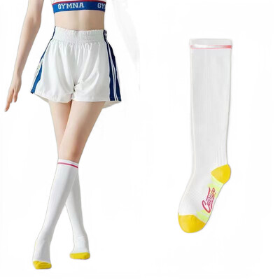 Sportske čarape, ženske duge čarape za kompresiju mišića, trčanje, preskakanje užeta, fitness, svijetle teleće čarape