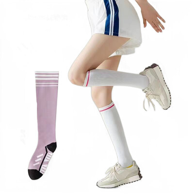 Sportske čarape, ženske duge čarape za kompresiju mišića, trčanje, preskakanje užeta, fitness, svijetle teleće čarape