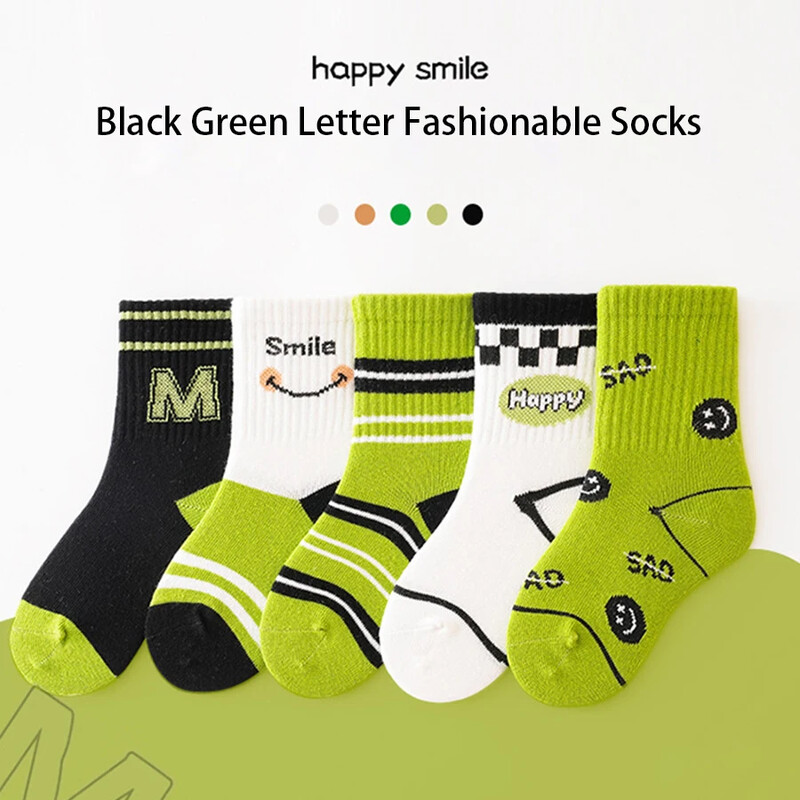 5 ζευγάρια βαμβακερές κάλτσες για αγόρια Παιδικές φθινόπωρο Χειμώνας Παιδικές κάλτσες ρίγες Μόδα Παιδική κάλτσα Αγόρια Κορίτσια Αθλητικές κάλτσες εξωτερικού χώρου 2025 νέο