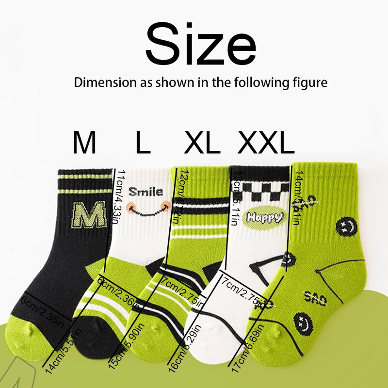 5 ζευγάρια βαμβακερές κάλτσες για αγόρια Παιδικές φθινόπωρο Χειμώνας Παιδικές κάλτσες ρίγες Μόδα Παιδική κάλτσα Αγόρια Κορίτσια Αθλητικές κάλτσες εξωτερικού χώρου 2025 νέο