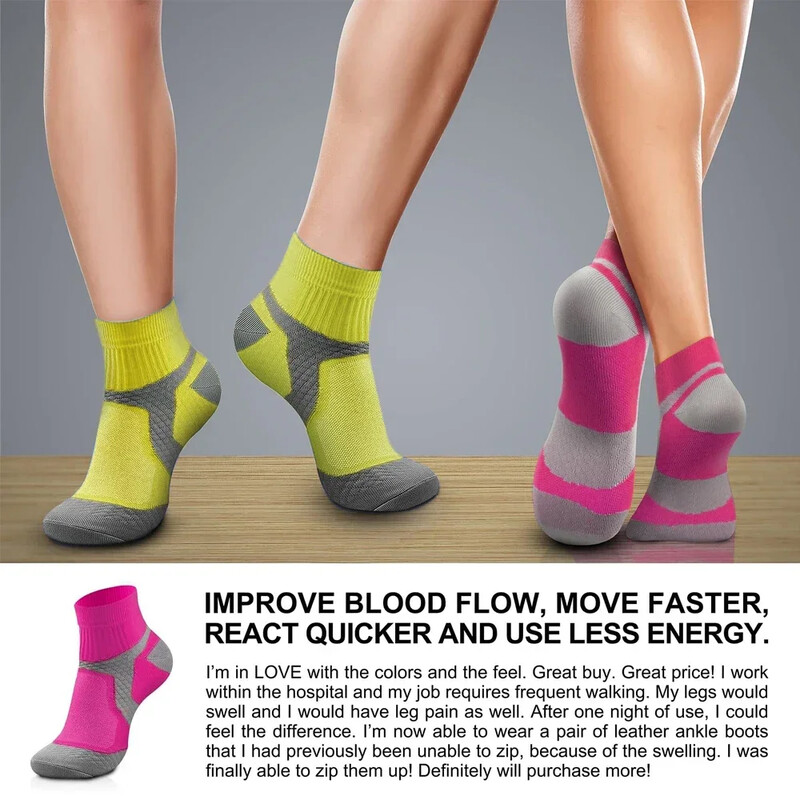 1 ζευγάρι Αθλητικές κάλτσες συμπίεσης για άνδρες και γυναίκες Κυκλοφορία - Υποστήριξη αστραγάλου τόξου για αθλητικό τρέξιμο ιατρικής ποδηλασίας Γυμναστήριο Αρχική