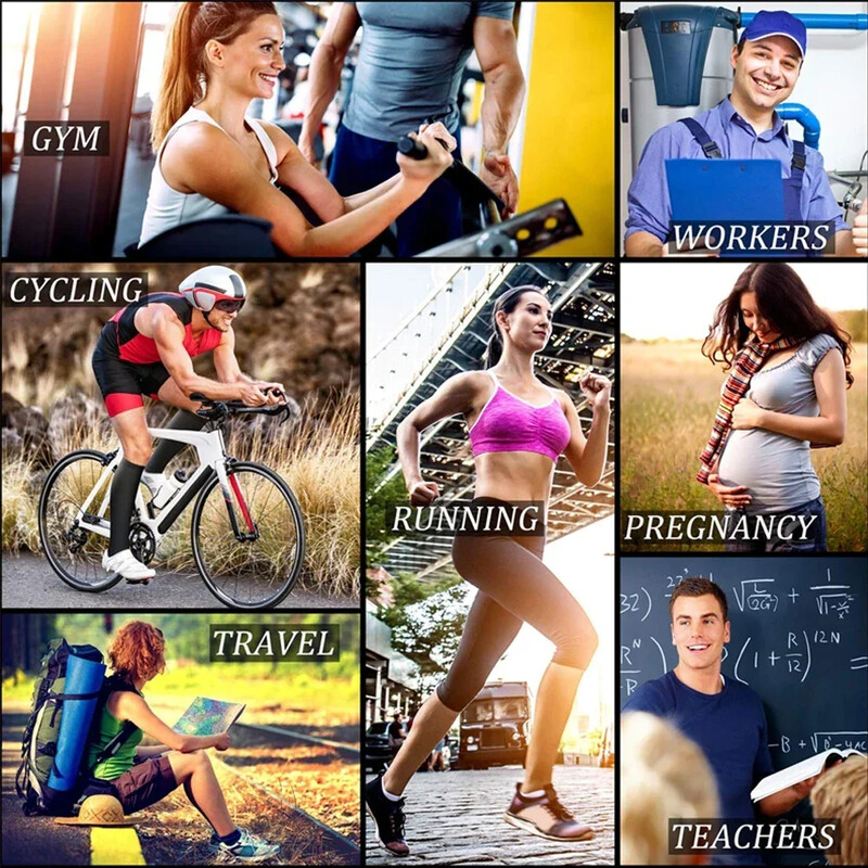 1 ζευγάρι Αθλητικές κάλτσες συμπίεσης για άνδρες και γυναίκες Κυκλοφορία - Υποστήριξη αστραγάλου τόξου για αθλητικό τρέξιμο ιατρικής ποδηλασίας Γυμναστήριο Αρχική