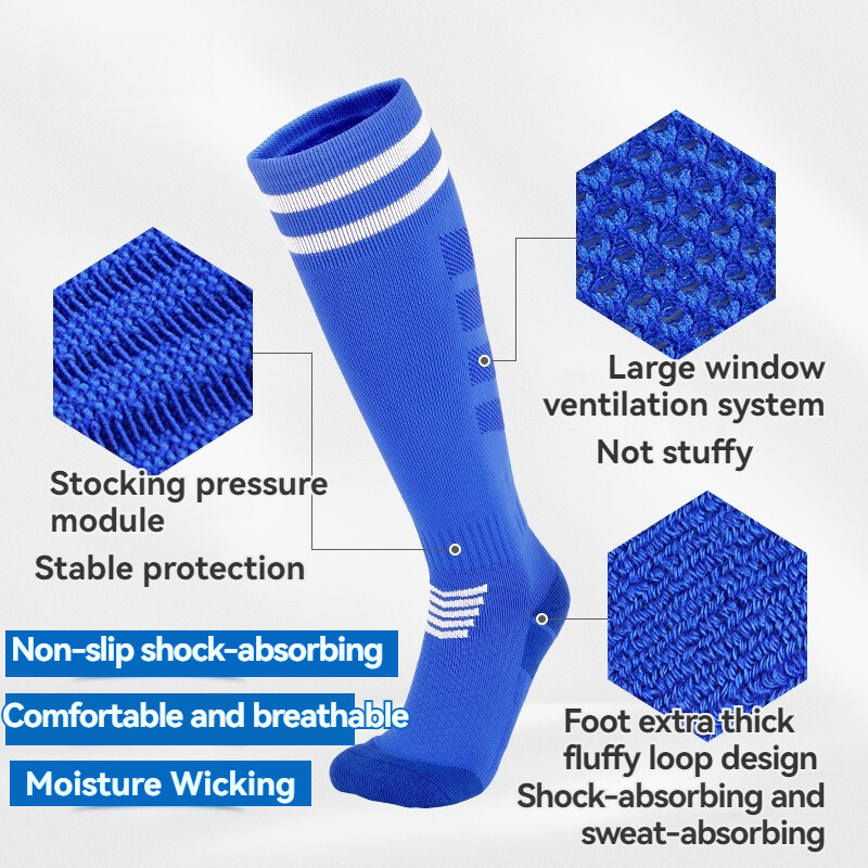 Πυκνωμένη αντιολισθητική πετσέτα σόλα κάλτσες ποδοσφαίρου Αναπνεύσιμες κάλτσες προπόνησης ψηλά στο γόνατο Πρακτικό παιχνίδι για παιδιά ενηλίκων