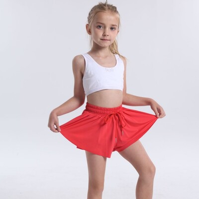 3–15 gadus vecas meitenes plūstoši šorti tauriņu šorti ar kabatu 2-in-1 Atlētiski skriešanas šorti bērniem Aktīvs treniņš Sports Teniss