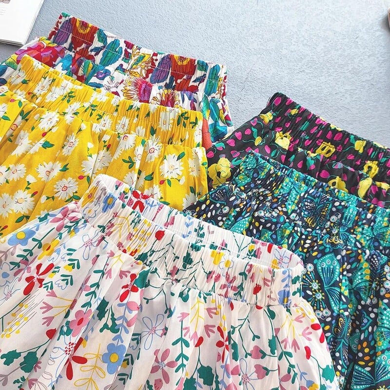 Vaikiški mergaičių klostuoti sijonai Korėjos princesės mergaičių medvilninis margintas didelis sijonas vaikams Gėlėtas pūkuotas sijonas vakarėliui Vaikiški drabužiai