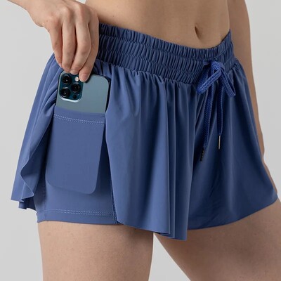2024. gada jauni sieviešu jogas sporta zāles skriešanas tenisa šorti, sportiski fitnesa apģērbi, ātri nožūstoši kabatas koferi, pārrobežu Amazones vislabākais pārdevējs