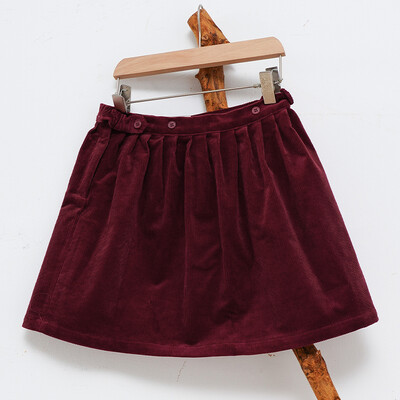 Retro velveta mini svārki ar augstu vidukli meitenēm 2025. gada pavasarī, jaunas regulējamas pogas, elastīgas jostasvietas, brīvi bērnu svārki 여아 겨울옷