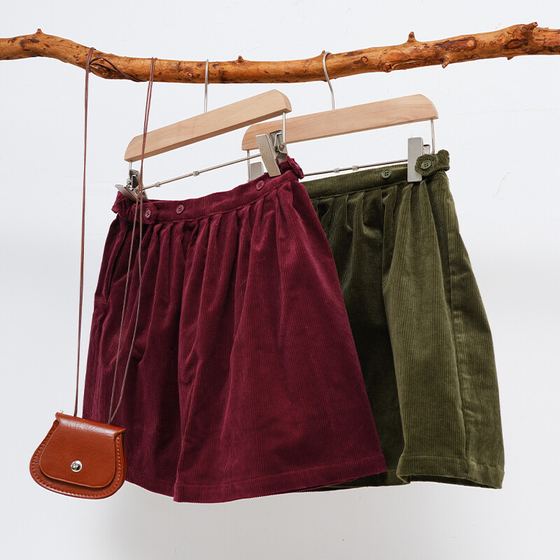 Retro velveta mini svārki ar augstu vidukli meitenēm 2025. gada pavasarī, jaunas regulējamas pogas, elastīgas jostasvietas, brīvi bērnu svārki 여아 겨울옷