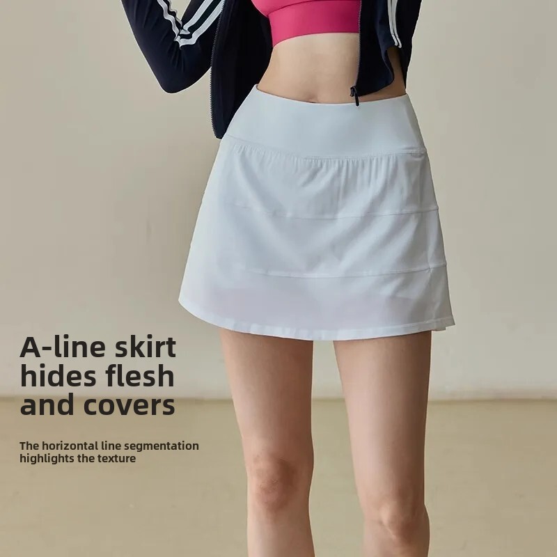 Anti-Exposure Divdaļīga Illusion Mini Kleita Sieviešu Augstas Estētikas Ikdienas Sporta Bikses Joga Apmācība Fitnesa Bikses Rudens/Ziema N