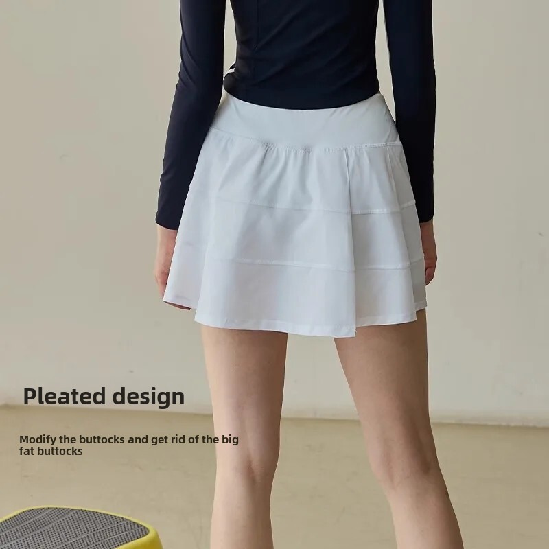 Anti-Exposure Divdaļīga Illusion Mini Kleita Sieviešu Augstas Estētikas Ikdienas Sporta Bikses Joga Apmācība Fitnesa Bikses Rudens/Ziema N