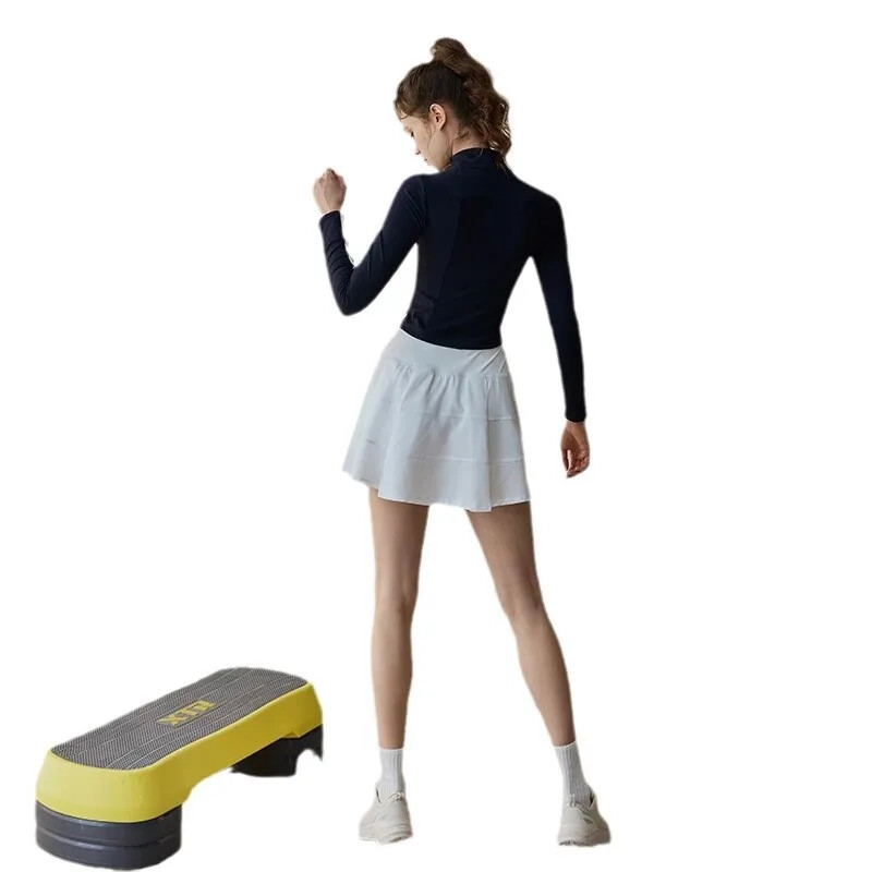 Anti-Exposure Divdaļīga Illusion Mini Kleita Sieviešu Augstas Estētikas Ikdienas Sporta Bikses Joga Apmācība Fitnesa Bikses Rudens/Ziema N