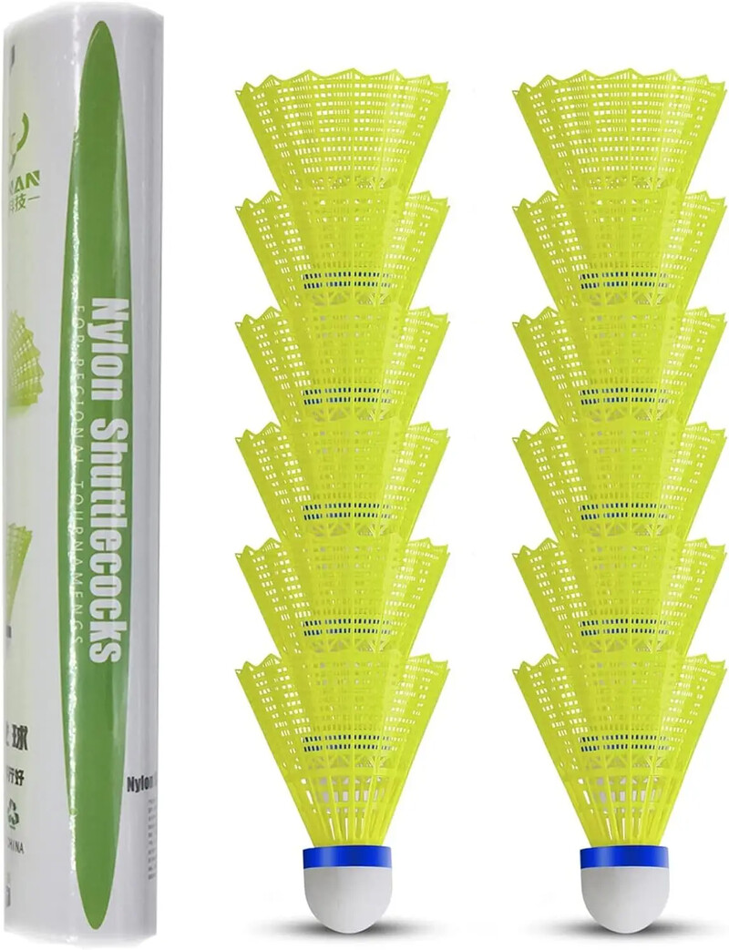 ZHENAN 12 komplekti sulgedega sulgpalli sulgpallid, millel on telkimis- ja vastupidavus, Shuttlecock siseruumides ja välitingimustes sportimine