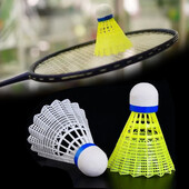 6db/szett Nylon Shuttlecock asztali rost golyós fej, kerek gyapjú stílusú műanyag tollaslabda kültéri edzésekhez, tartós