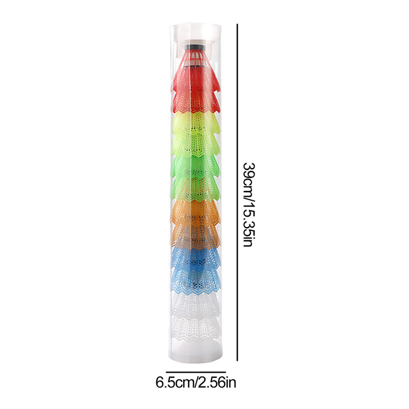 12 vnt. nailoniniai badmintono kamuoliukai, patvarūs lengvi treniruočių kamuoliai, plastikiniai šaudykliniai kamštienos formos galvutės lauko sportiniai badmintono priedai