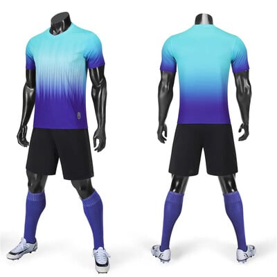 Futbolo marškinėlių rinkiniai Vyriški vaikiški futbolo megztiniai rinkinys Tuščias vaikiškas treniruočių kostiumas berniukų klubo komandos sportiniai kostiumai Spausdinti Vardo numeris Logotipas