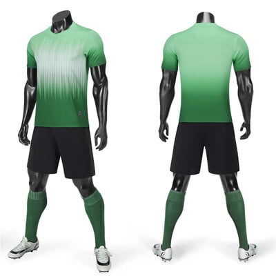 Futbolo marškinėlių rinkiniai Vyriški vaikiški futbolo megztiniai rinkinys Tuščias vaikiškas treniruočių kostiumas berniukų klubo komandos sportiniai kostiumai Spausdinti Vardo numeris Logotipas