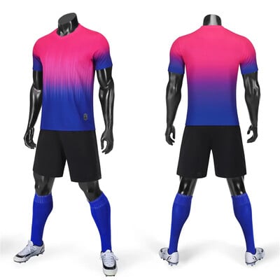 Futbolo marškinėlių rinkiniai Vyriški vaikiški futbolo megztiniai rinkinys Tuščias vaikiškas treniruočių kostiumas berniukų klubo komandos sportiniai kostiumai Spausdinti Vardo numeris Logotipas