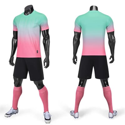 Futbolo marškinėlių rinkiniai Vyriški vaikiški futbolo megztiniai rinkinys Tuščias vaikiškas treniruočių kostiumas berniukų klubo komandos sportiniai kostiumai Spausdinti Vardo numeris Logotipas