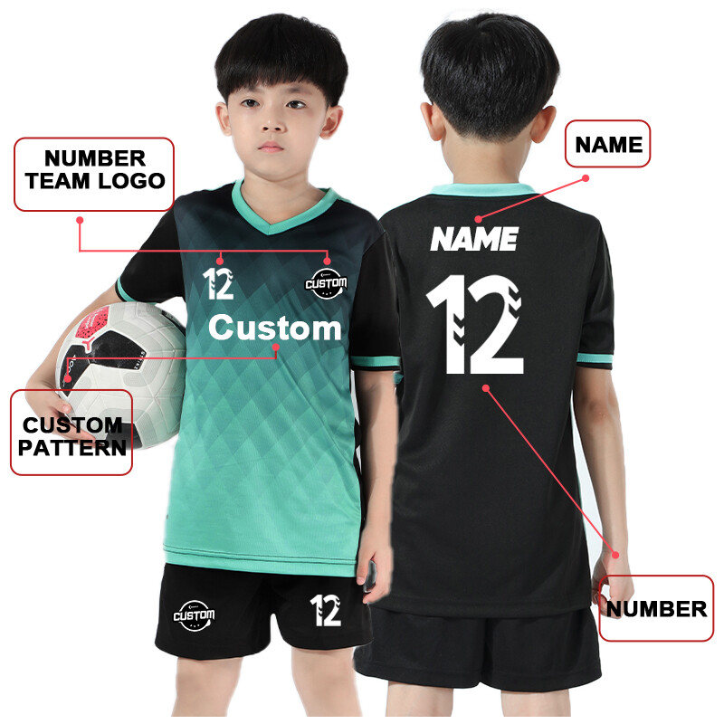 Bērnu futbola krekls, personalizēts, pielāgots zēnu futbola krekls, poliestera futbola formas tērps, elpojošs formas tērps bērniem JLS908