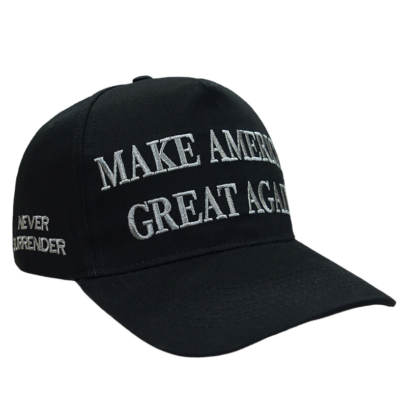 Tamni MAGA šešir, crni MAGA šešir Trump Hats Never Surrender All Black 45/47th USA Vez, podesiva Muskova bejzbolska kapa