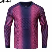 Uniformă de portar de fotbal pentru copii, băieți, cu mânecă lungă, cu uscare rapidă, cu tampon de burete