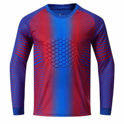 Uniformă de portar de fotbal pentru copii, băieți, cu mânecă lungă, cu uscare rapidă, cu tampon de burete
