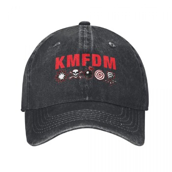 Kmfdm Symbols Washed Baseball Cap Rock Band Streetwear Hip Hop Dad Hats Summer Men Adult Outdoor Gym Sunscreen Baseball Caps