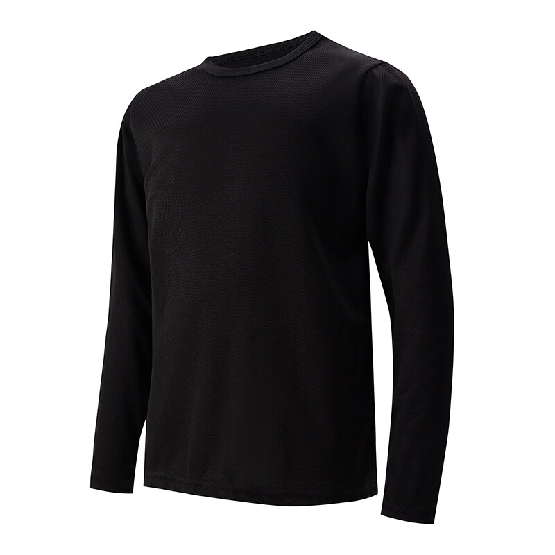 Bērnu vienkrāsains sporta ātri žūstošs T-krekls ar garām piedurknēm Zēniem un meitenēm skriešanas pamatsports ar garām piedurknēm apaļa kakla izgriezums T